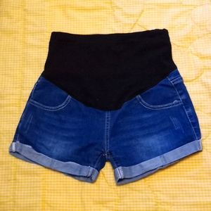 Maternity denim shorts